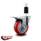Service Caster 4'' Red Poly Swivel 1-3/8'' Expanding Stem Caster Total Lock Brake SCC-EXTTL20S414-PPUB-RED-138 - alternate 2